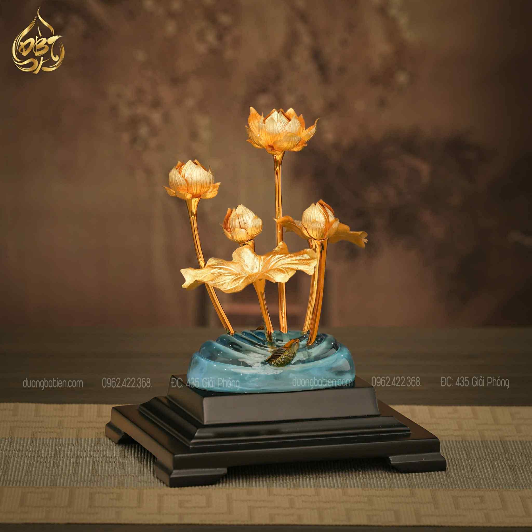 Cây Hoa Sen Dát Vàng 24K - Quà Tặng Đối Tác Ý Nghĩa