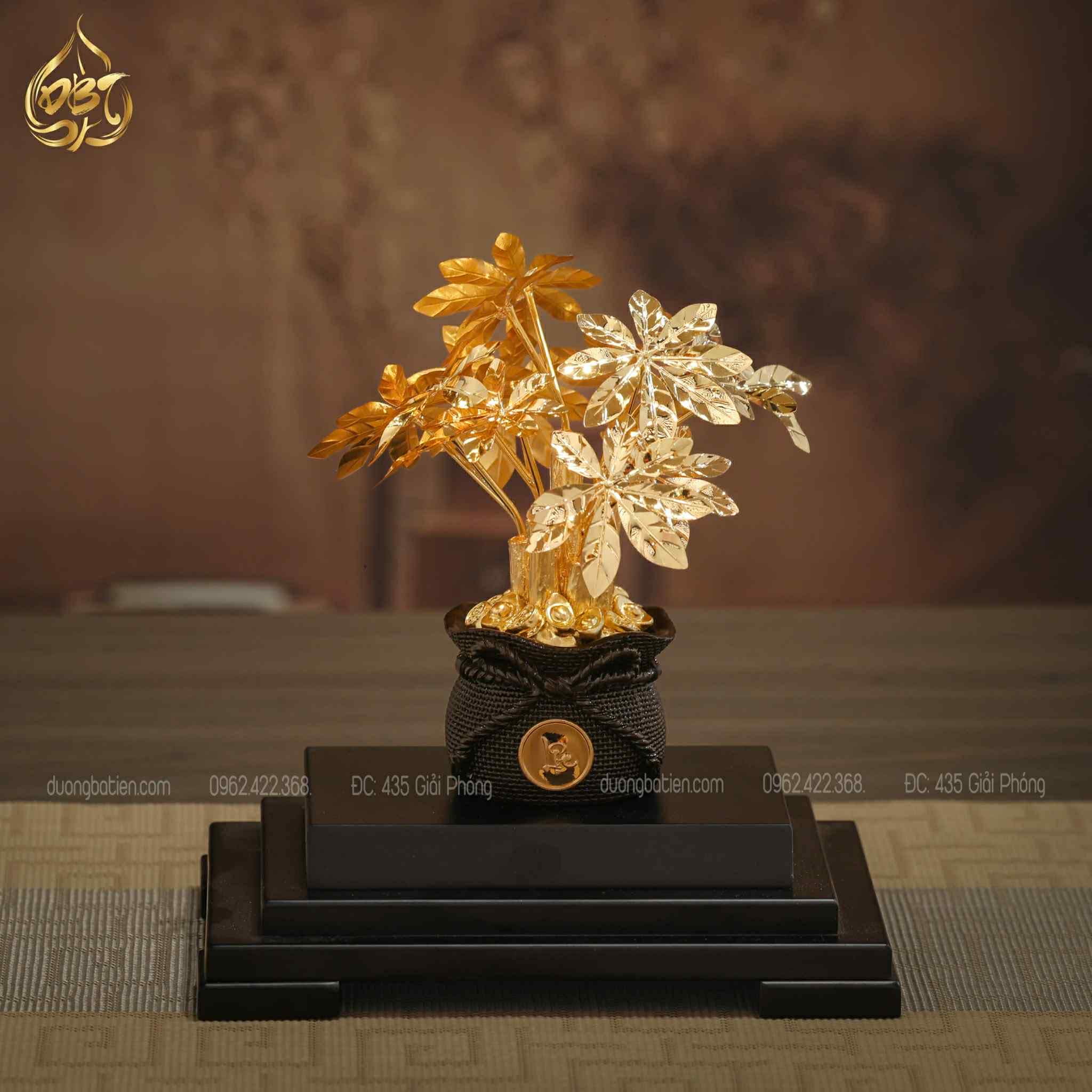 Cây Kim Ngân Dát Vàng 24K - Quà Tặng May Mắn, Tài Lộc