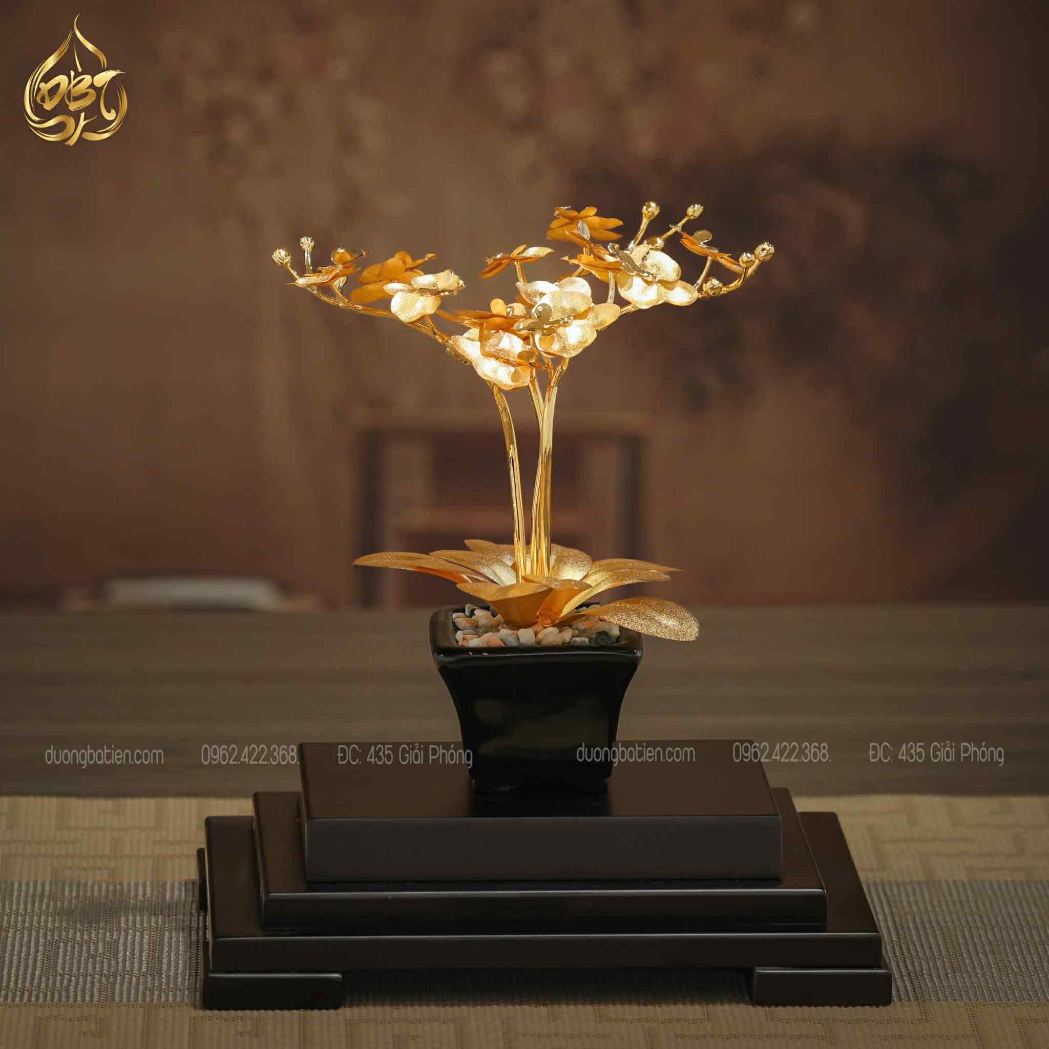Cây Lan Hồ Điệp Mạ Vàng 24K - Quà Tặng Sếp
