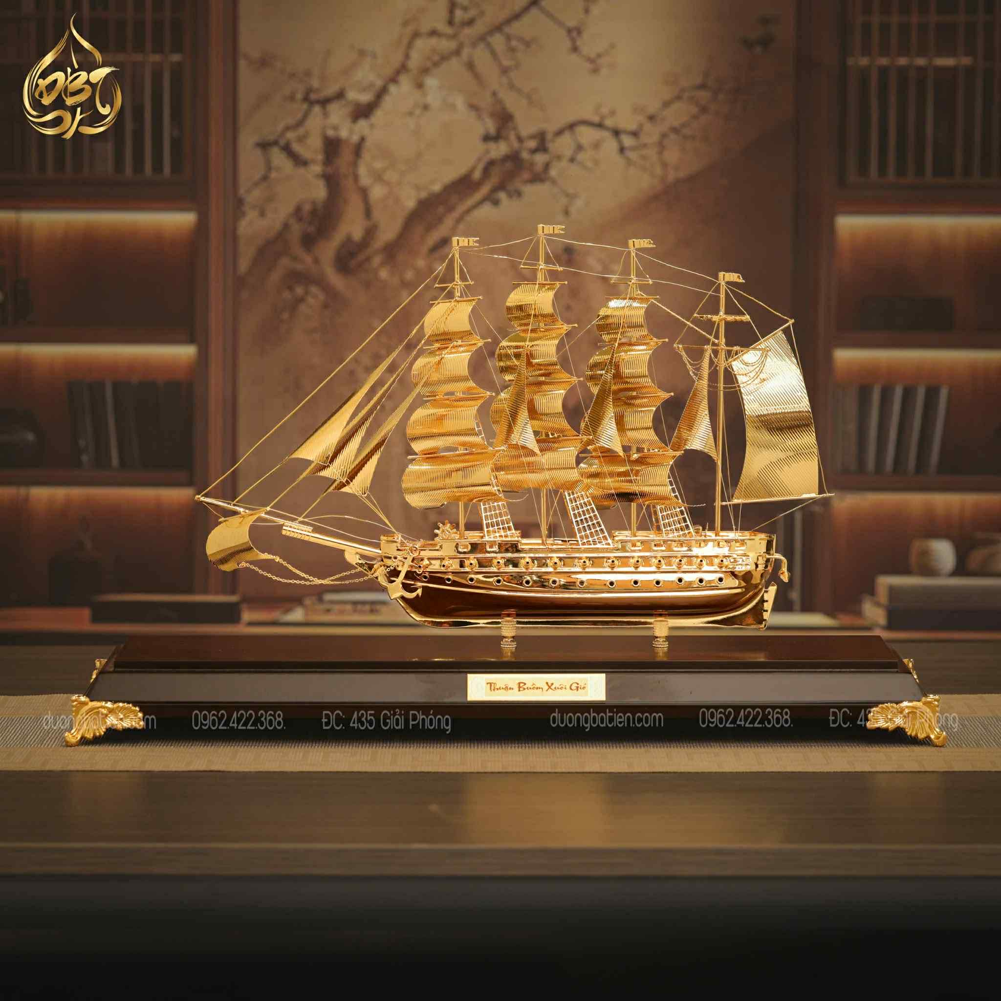 Mô Hình Thuận Buồm Xuôi Gió Mạ Vàng 24K – Cỡ Đại TBD43