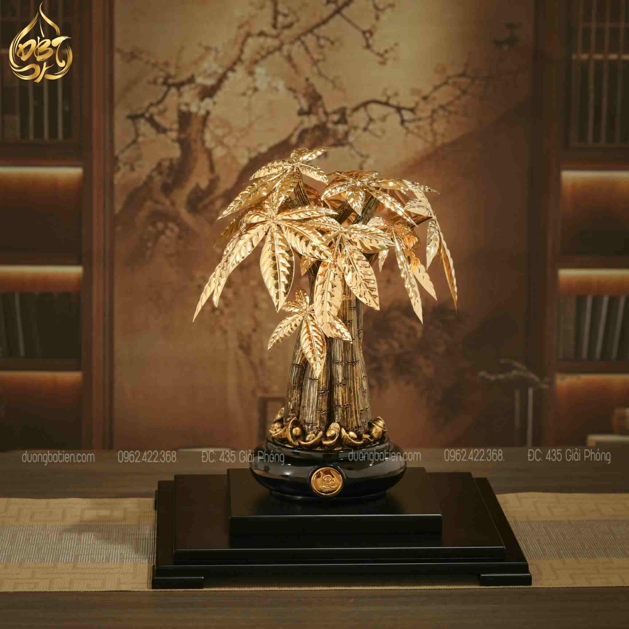 Cây kim ngân cỡ lớn KN01 dát vàng 24k - Quà tặng Vip